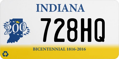 IN license plate 728HQ