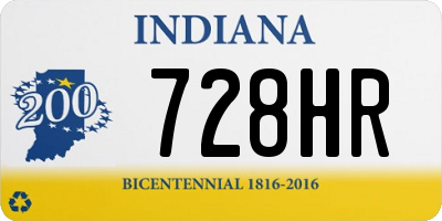 IN license plate 728HR