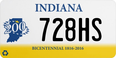 IN license plate 728HS