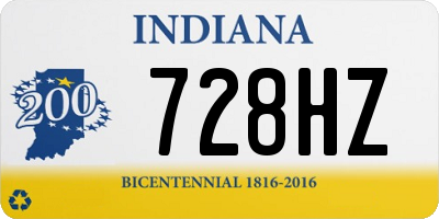 IN license plate 728HZ