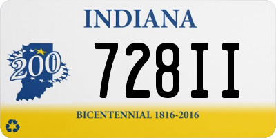 IN license plate 728II