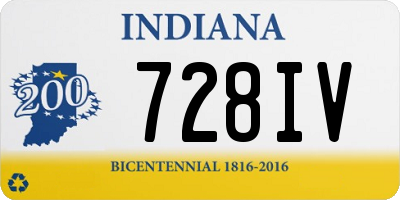 IN license plate 728IV