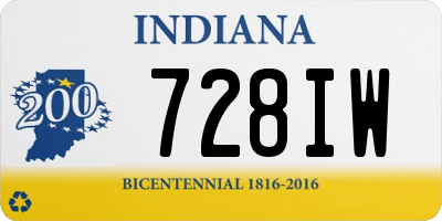 IN license plate 728IW