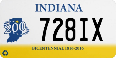 IN license plate 728IX