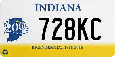 IN license plate 728KC