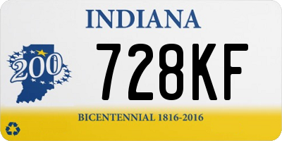 IN license plate 728KF