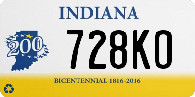 IN license plate 728KO