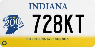 IN license plate 728KT