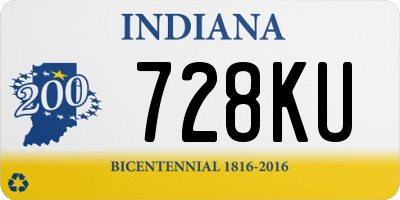 IN license plate 728KU