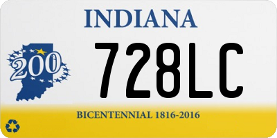 IN license plate 728LC