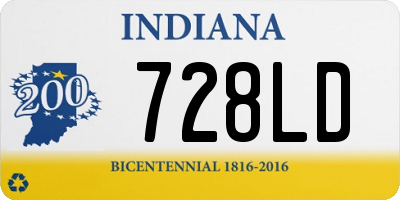 IN license plate 728LD