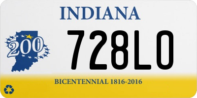 IN license plate 728LO