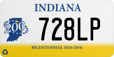 IN license plate 728LP