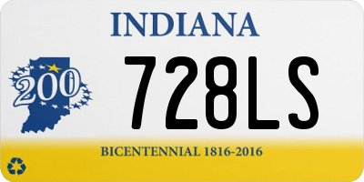 IN license plate 728LS