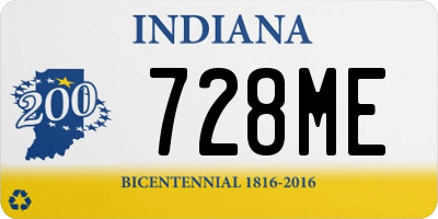 IN license plate 728ME