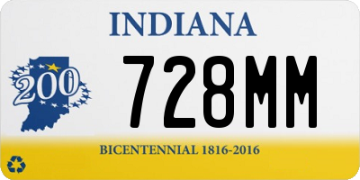 IN license plate 728MM