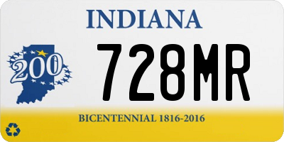 IN license plate 728MR