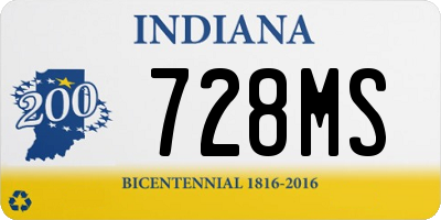 IN license plate 728MS