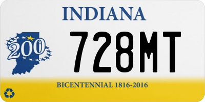 IN license plate 728MT