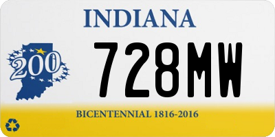 IN license plate 728MW