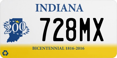 IN license plate 728MX