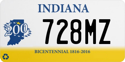 IN license plate 728MZ