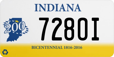 IN license plate 728OI