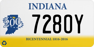 IN license plate 728OY