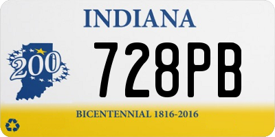 IN license plate 728PB