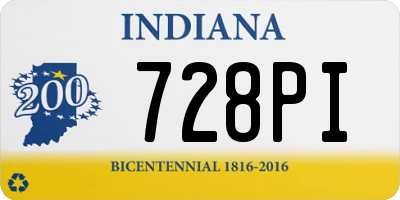 IN license plate 728PI
