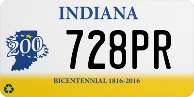 IN license plate 728PR