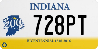 IN license plate 728PT