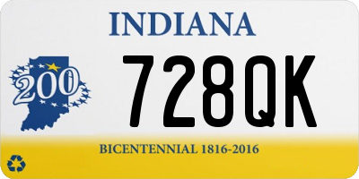 IN license plate 728QK