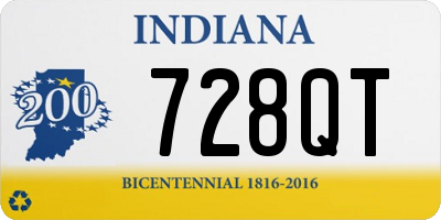 IN license plate 728QT