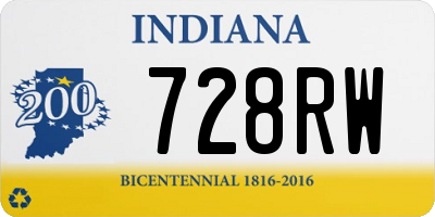 IN license plate 728RW