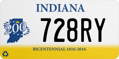 IN license plate 728RY