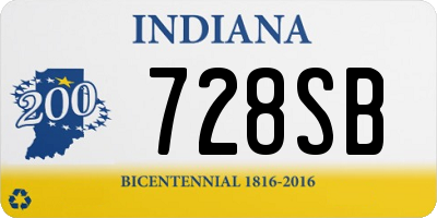IN license plate 728SB