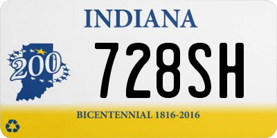 IN license plate 728SH