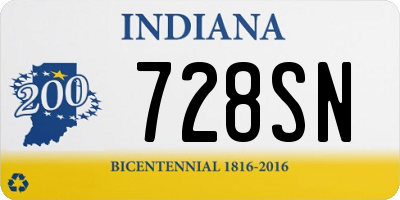 IN license plate 728SN