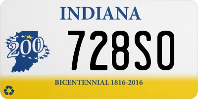 IN license plate 728SO