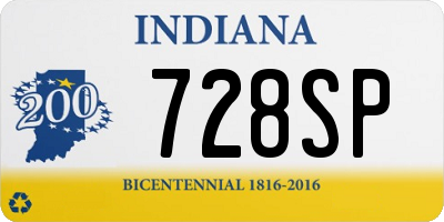 IN license plate 728SP