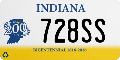 IN license plate 728SS