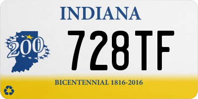 IN license plate 728TF