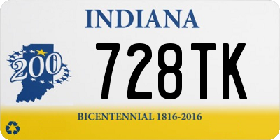 IN license plate 728TK