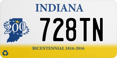 IN license plate 728TN