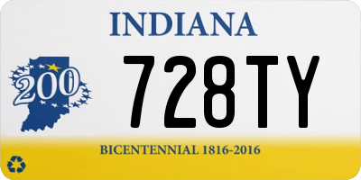 IN license plate 728TY