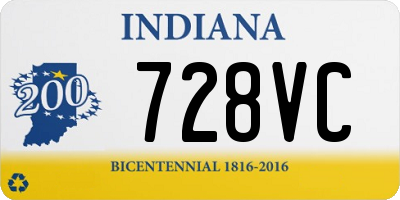 IN license plate 728VC