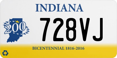 IN license plate 728VJ