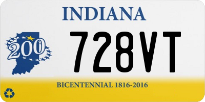 IN license plate 728VT