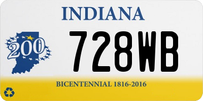 IN license plate 728WB